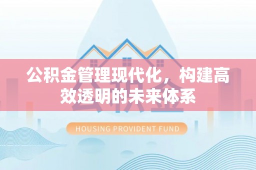 濮阳公积金管理现代化，构建高效透明的未来体系