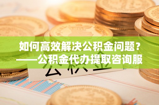 濮阳如何高效解决公积金问题？——公积金代办提取咨询服务指南
