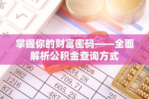 濮阳掌握你的财富密码——全面解析公积金查询方式
